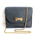 Nina Ricci Front Flap 90's Vintage Chain Shoulder Bag Embossed NR Leather Trim