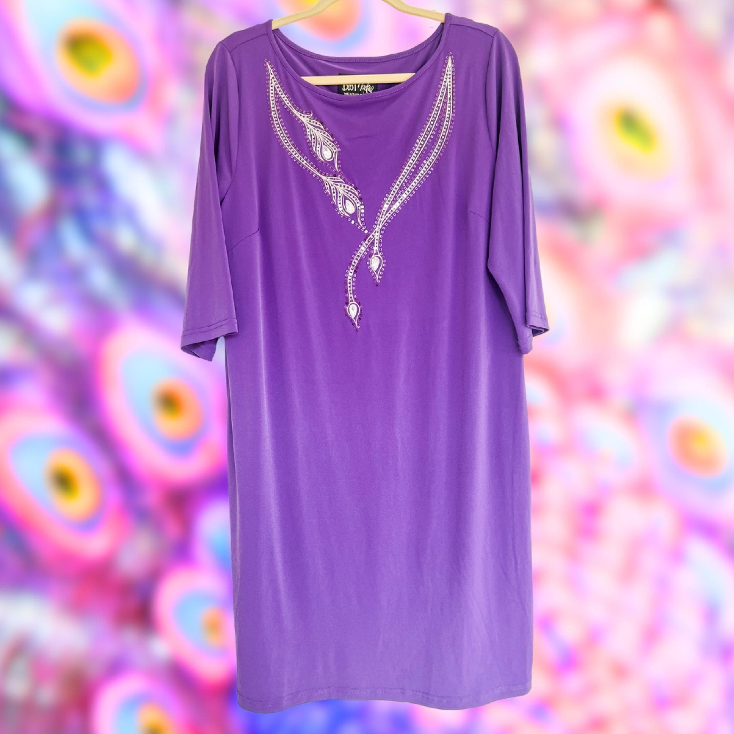 Y2K Bob Mackie Dress NWT ⚡️ Size Large ⚡️ Bob Mackie Wearable Art ⚡️ Purple