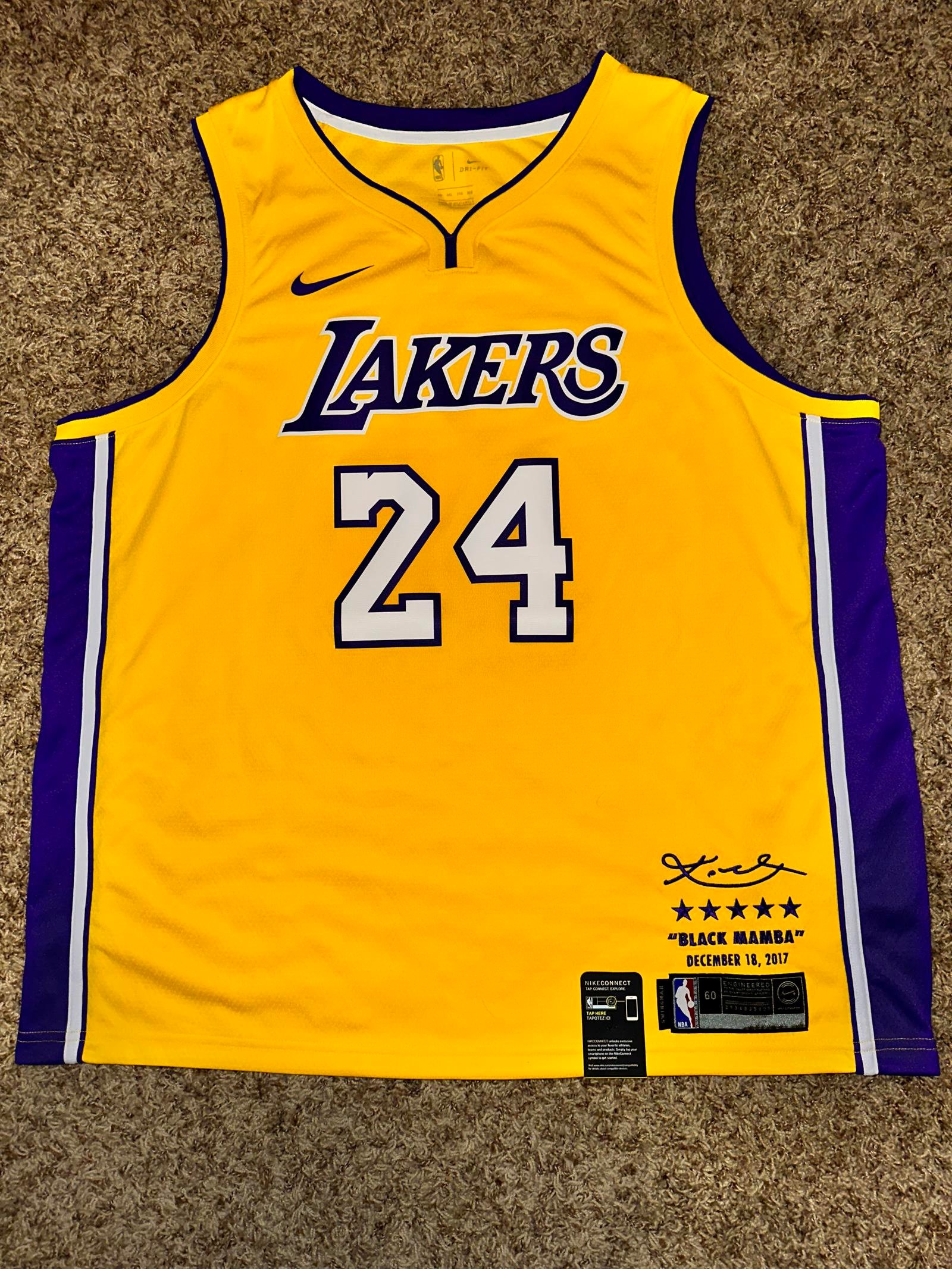 NBA LA Lakers Kobe Bryant Black Mamba #24 12/18/17 Retirement Nike Jersey