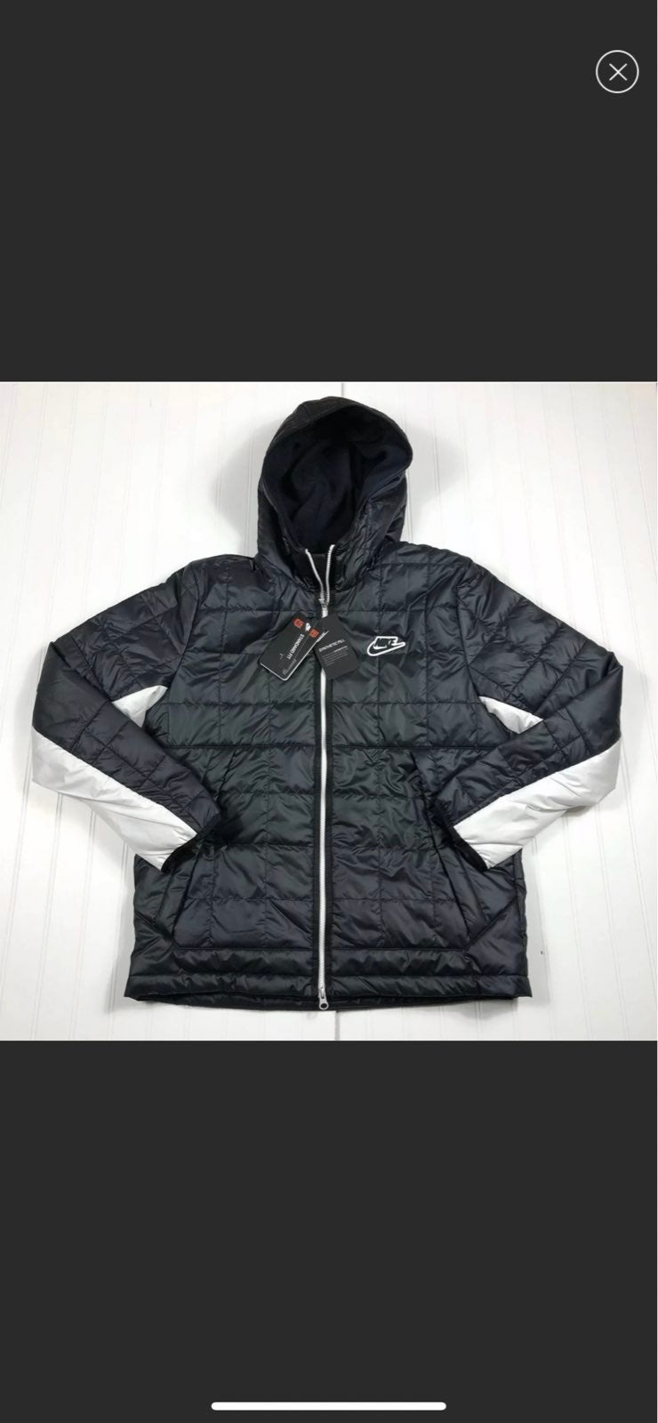NWT Mens Nike Synthetic Filled Fleeced lined Thermore Full Zip Hooded Jacket