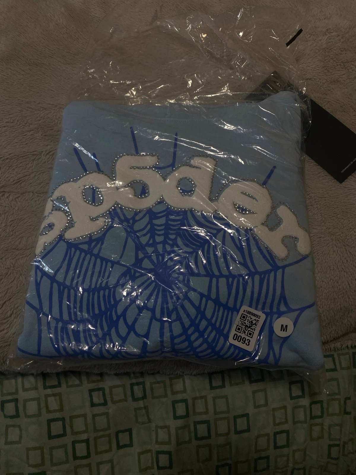 blue sp5der hoodie (Brand new) proof of purchase pick up only