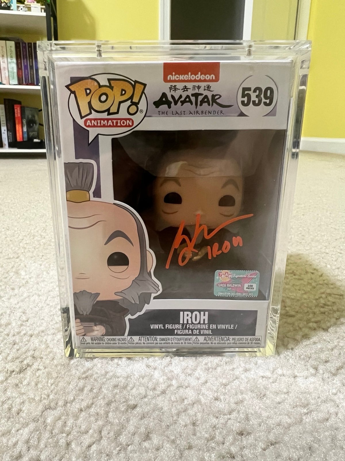 Signed authenticated Iroh Funko Pop with Hard Armor. 100 Signature series
