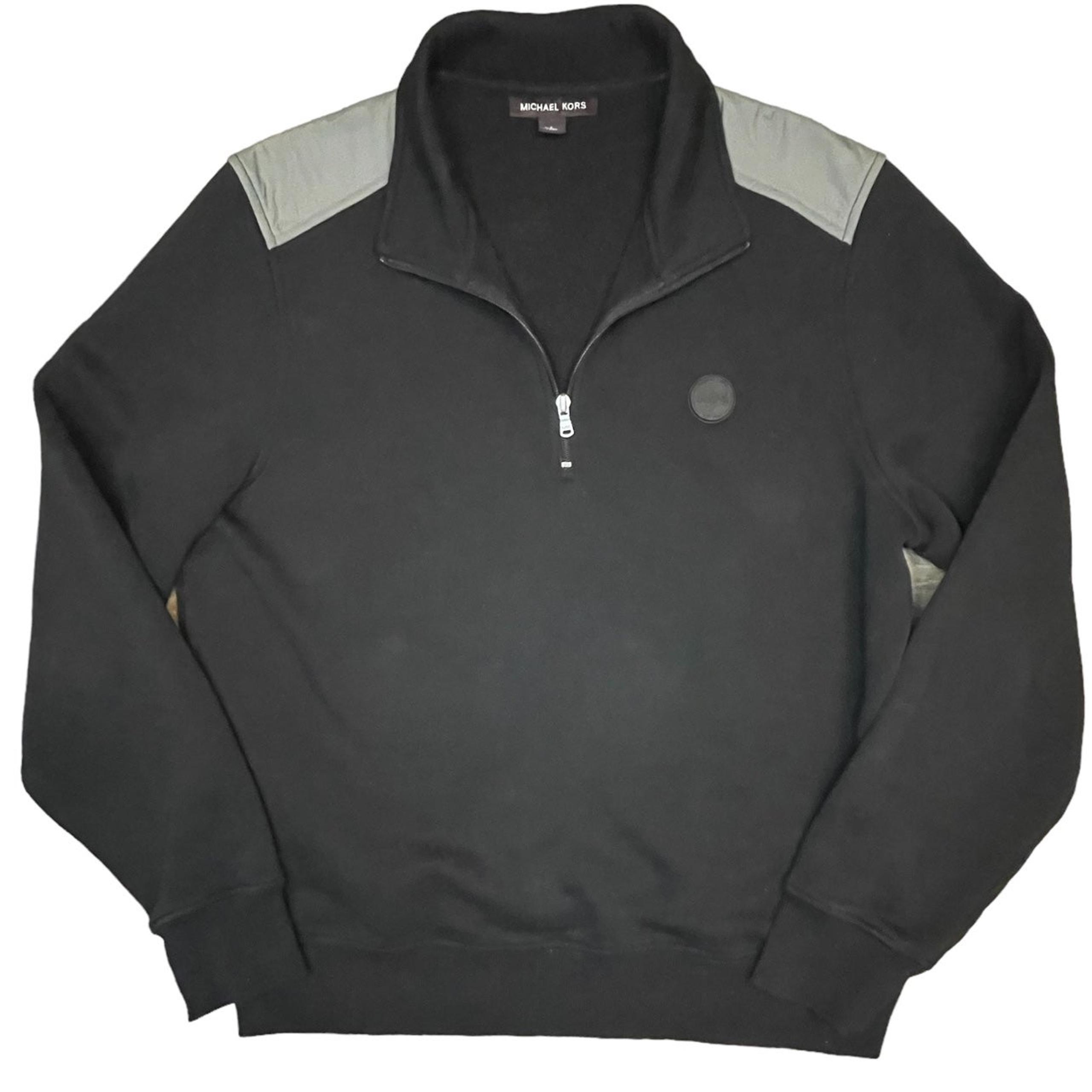 Michael Kors Mens Long-Sleeve Quarter-Zip Pullover Sweater Sweatshirt Size Large