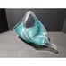 LARGE TURQUOISE ART BLOWN GLASS BOWL BASKET