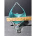 LARGE TURQUOISE ART BLOWN GLASS BOWL BASKET