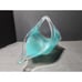 LARGE TURQUOISE ART BLOWN GLASS BOWL BASKET
