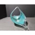 LARGE TURQUOISE ART BLOWN GLASS BOWL BASKET