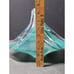 LARGE TURQUOISE ART BLOWN GLASS BOWL BASKET