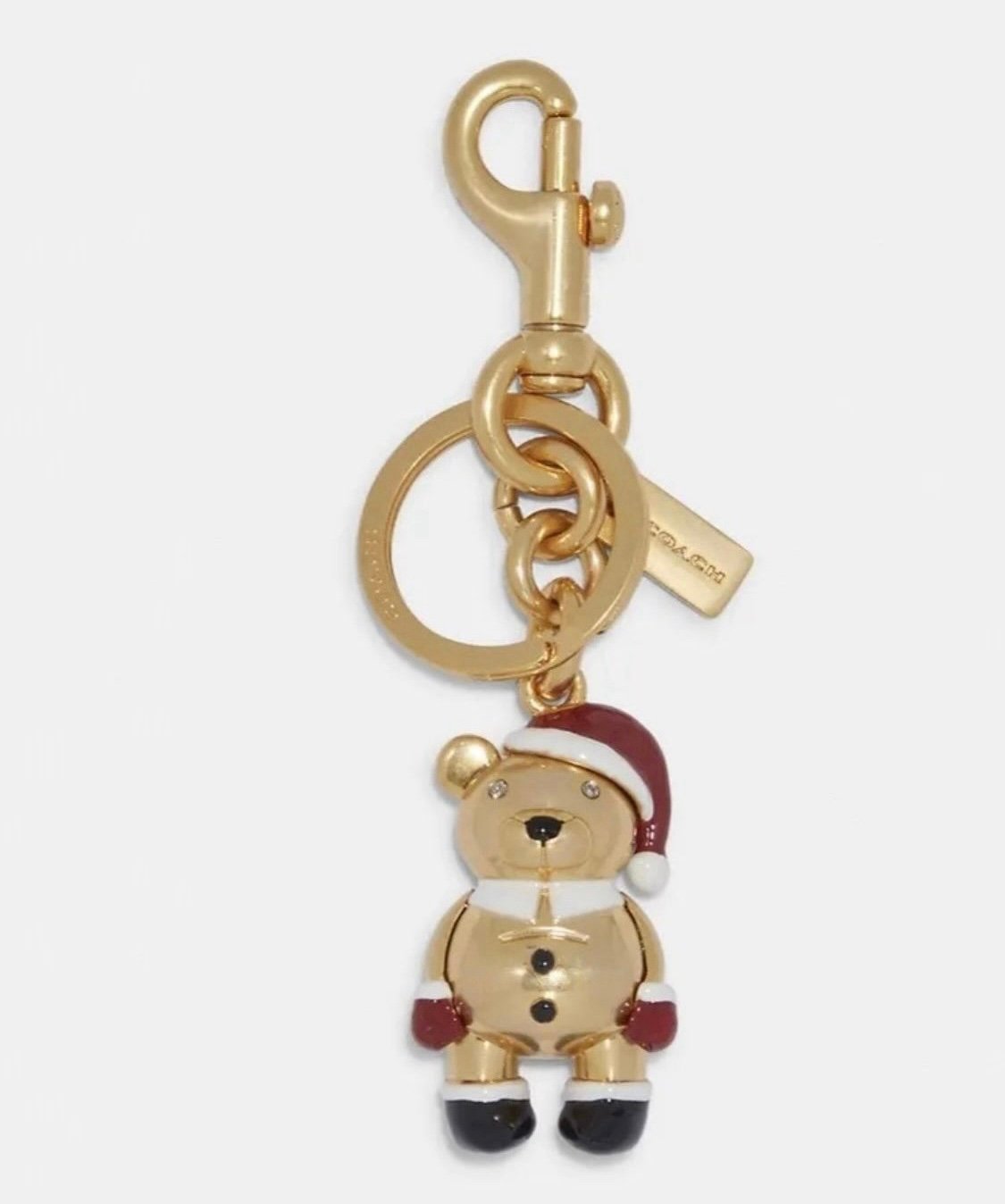 Coach Santa Bear Bag Charm nwt