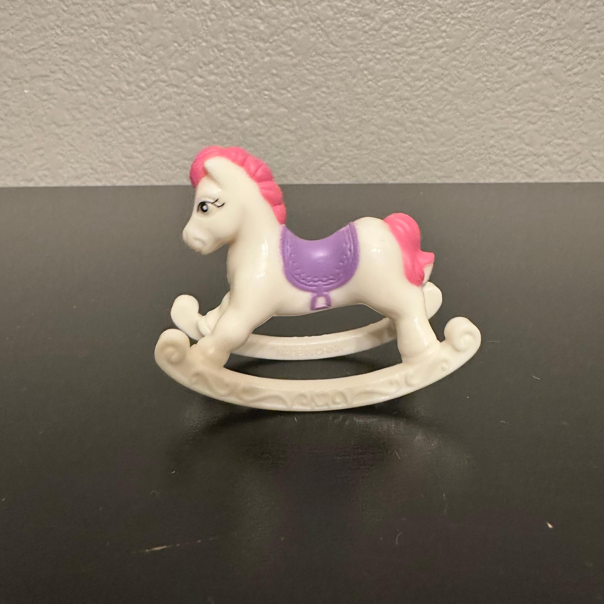 Mattel 2004 Doll House Furniture White Pink Rocking Horse Loving Family