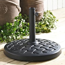 Black Basket Weave Patio Umbrella Stand