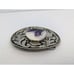 Western Style Belt Buckle With White And Purple Stone In Center