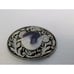 Western Style Belt Buckle With White And Purple Stone In Center