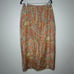 Harold's Italian Silk Paisley Midi Skirt Vintage Boho Orange Blue Gold Size 12
