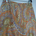 Harold's Italian Silk Paisley Midi Skirt Vintage Boho Orange Blue Gold Size 12