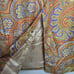 Harold's Italian Silk Paisley Midi Skirt Vintage Boho Orange Blue Gold Size 12