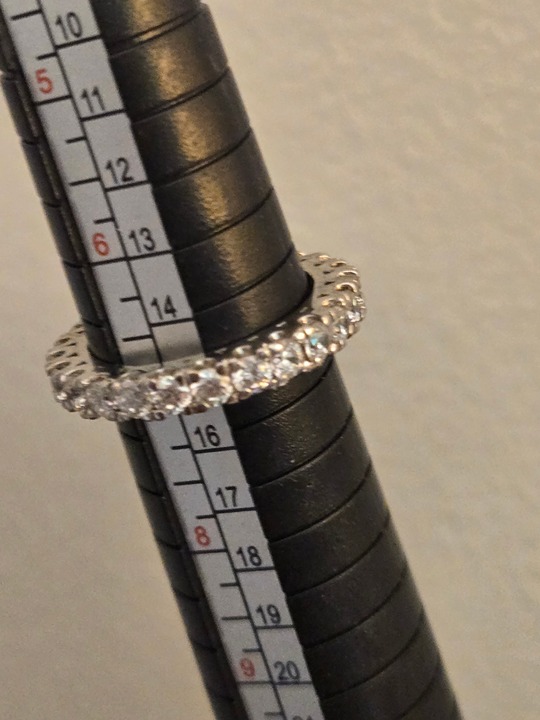 Sterling Silver Cubic Zirconia Eternity Band Ring – Size 7