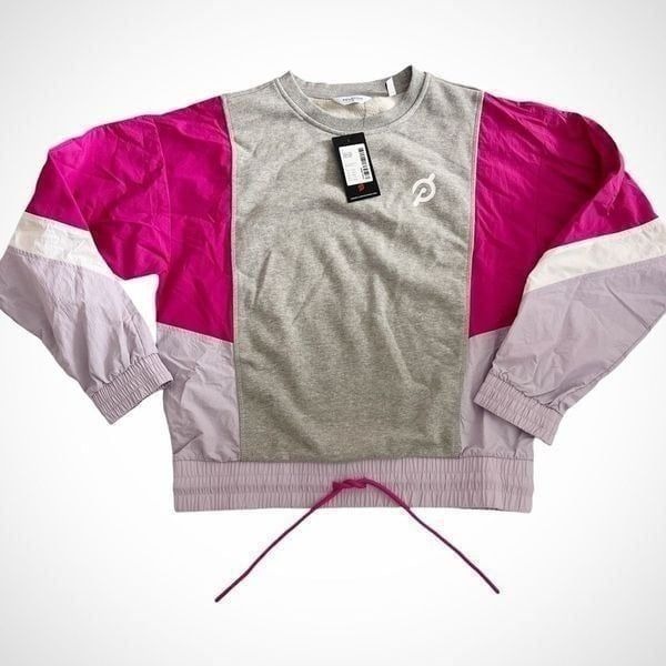 Peloton NWT Size Small Pullover Sweatshirt Pink Purple Gray Athletic Top