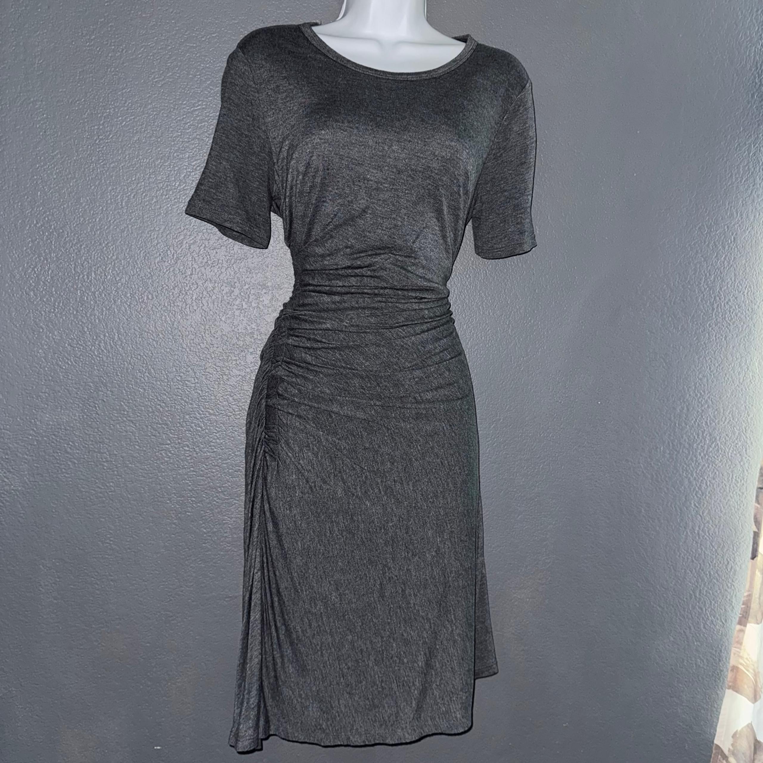 Tahari New w $118 Tags Gray Stretch Short Sleeve Casual Spring Dress Small