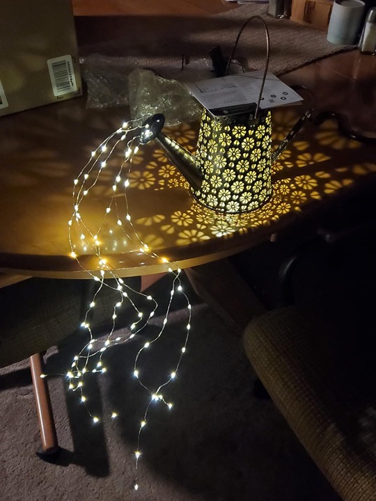 Solar Watering Can with Lights, Solar Outdoor Garden Decor
