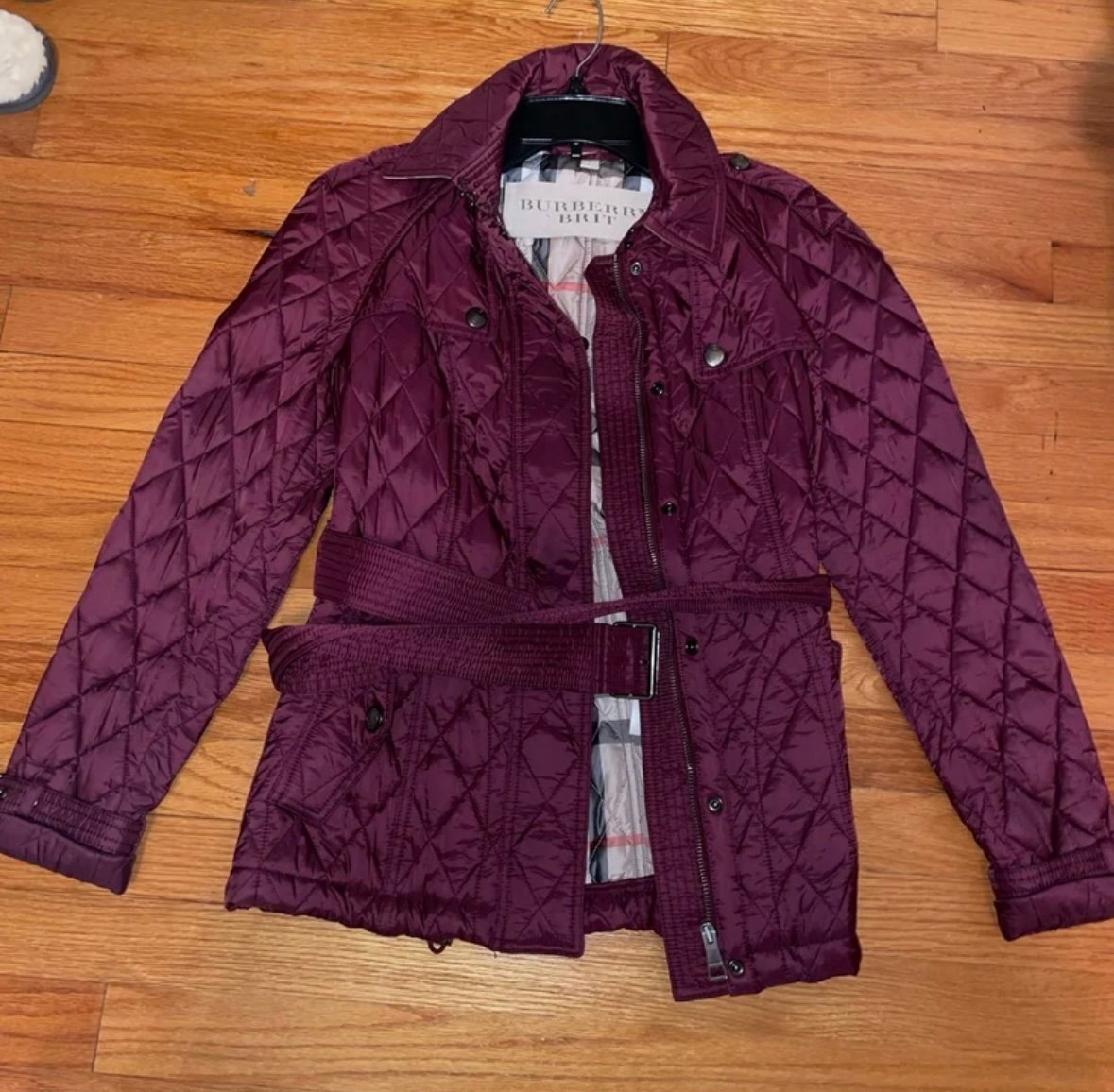 Maroon Burberry jacket