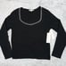 Nanette Lepore Shirt Womens L Black Ribbed Scoop Neck Career Evening Yarn New