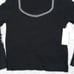 Nanette Lepore Shirt Womens L Black Ribbed Scoop Neck Career Evening Yarn New