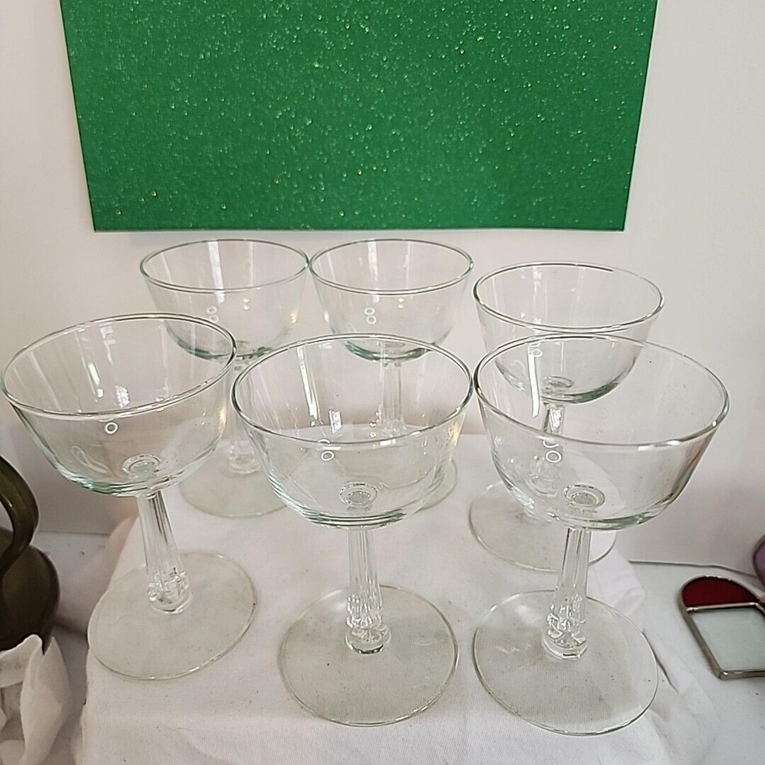 LIBBEY Set Of Six Vtg Mid Century Champagne / Cordial Glasses Style 3002-1 EUC!