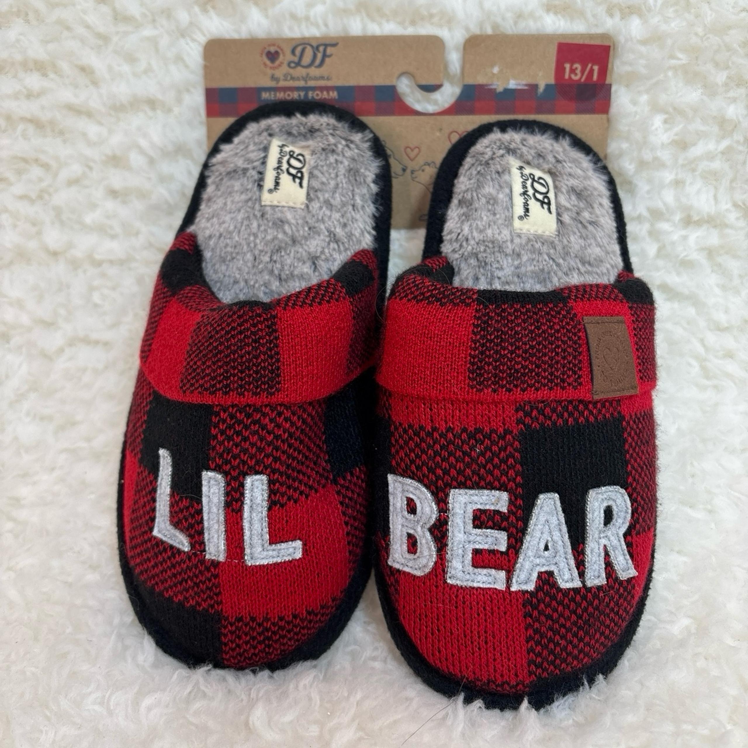 Dearfoams Boys Lil Bear Slippers Size 13-1