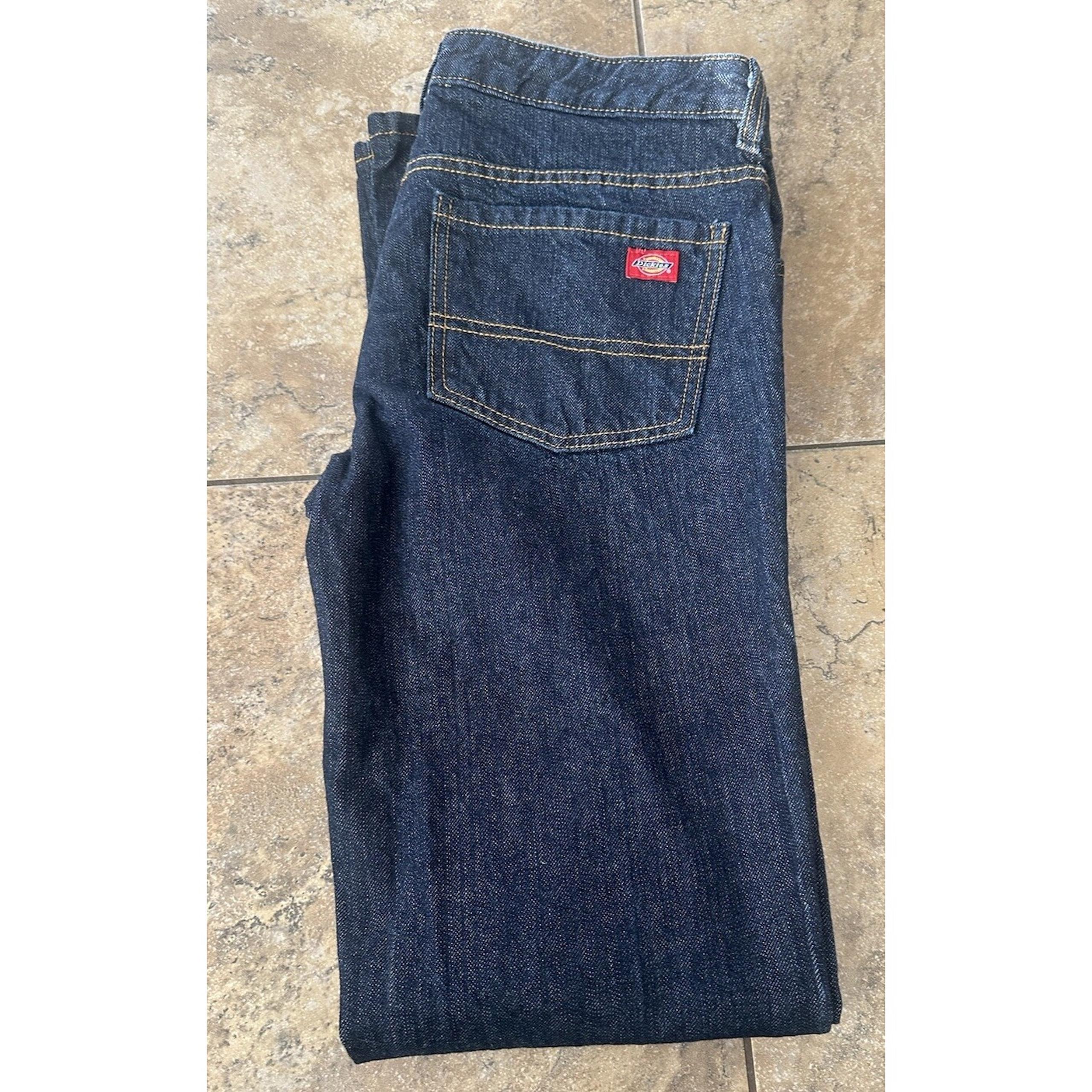 Dickies Womens Relaxed Fit Dark Wash Jeans Blue Denim 32X32