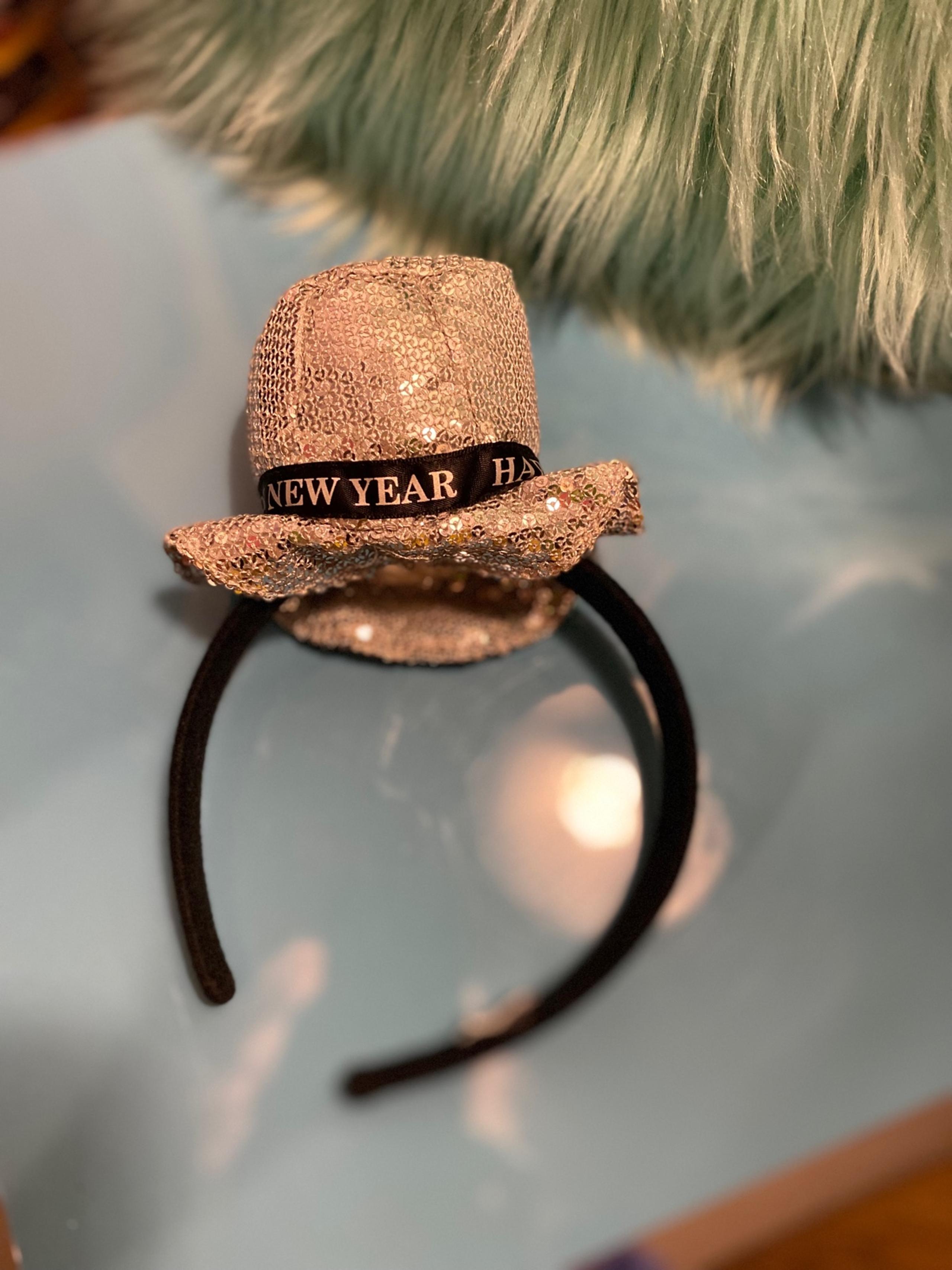 Happy new year sparkly hat headband