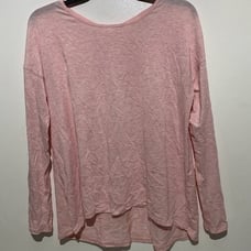 Lululemon Athletica Women's Pink Crisscross Back Long Sleeve Blouse Size Large