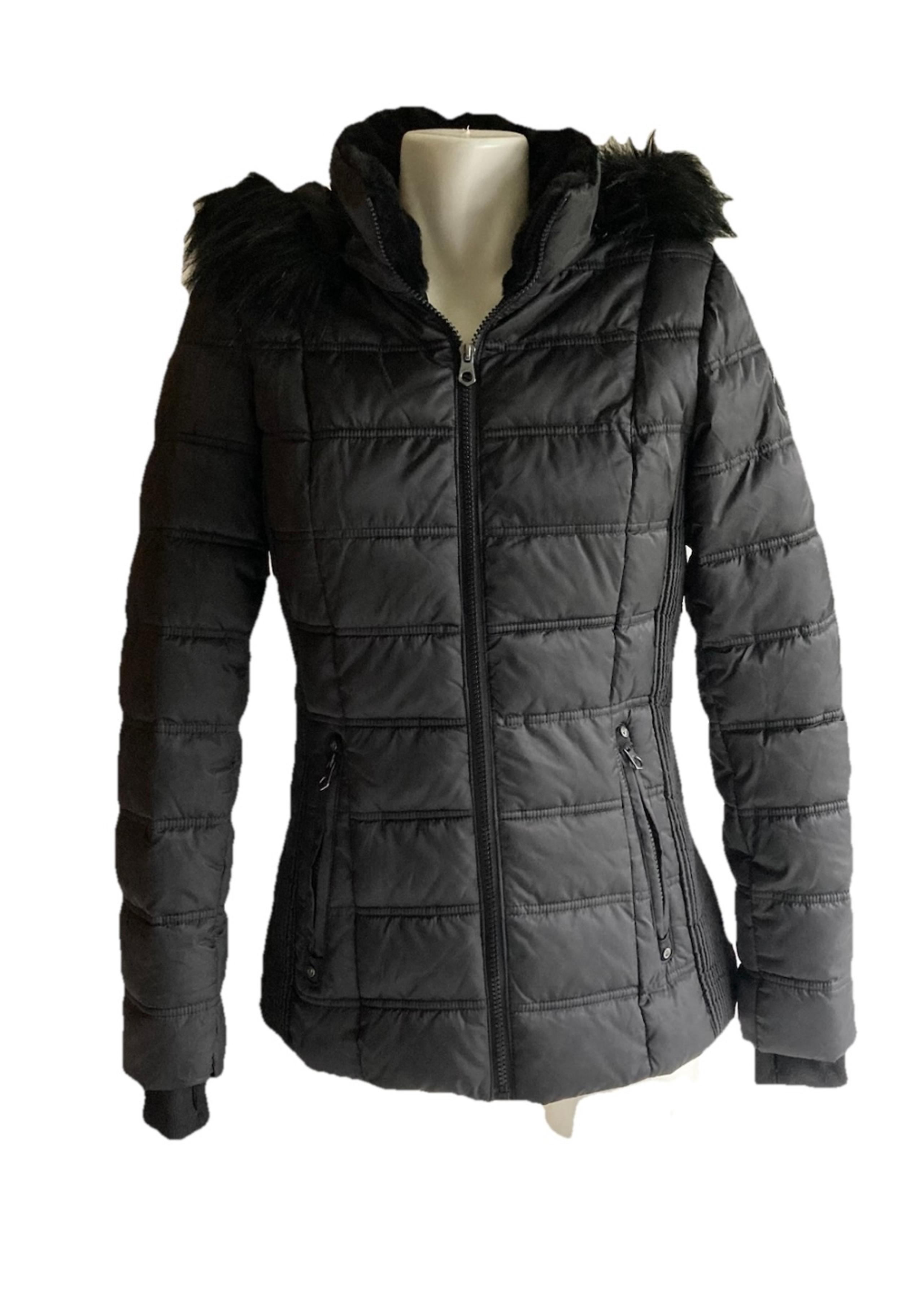 New Nautica Black Polyester Hooded Puffer Jacket size XS