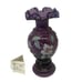 Fenton Vintage Signed Ruffled Plum Opalescent Mulberry Bill Fenton 50 Year Vase