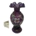 Fenton Vintage Signed Ruffled Plum Opalescent Mulberry Bill Fenton 50 Year Vase