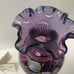 Fenton Vintage Signed Ruffled Plum Opalescent Mulberry Bill Fenton 50 Year Vase