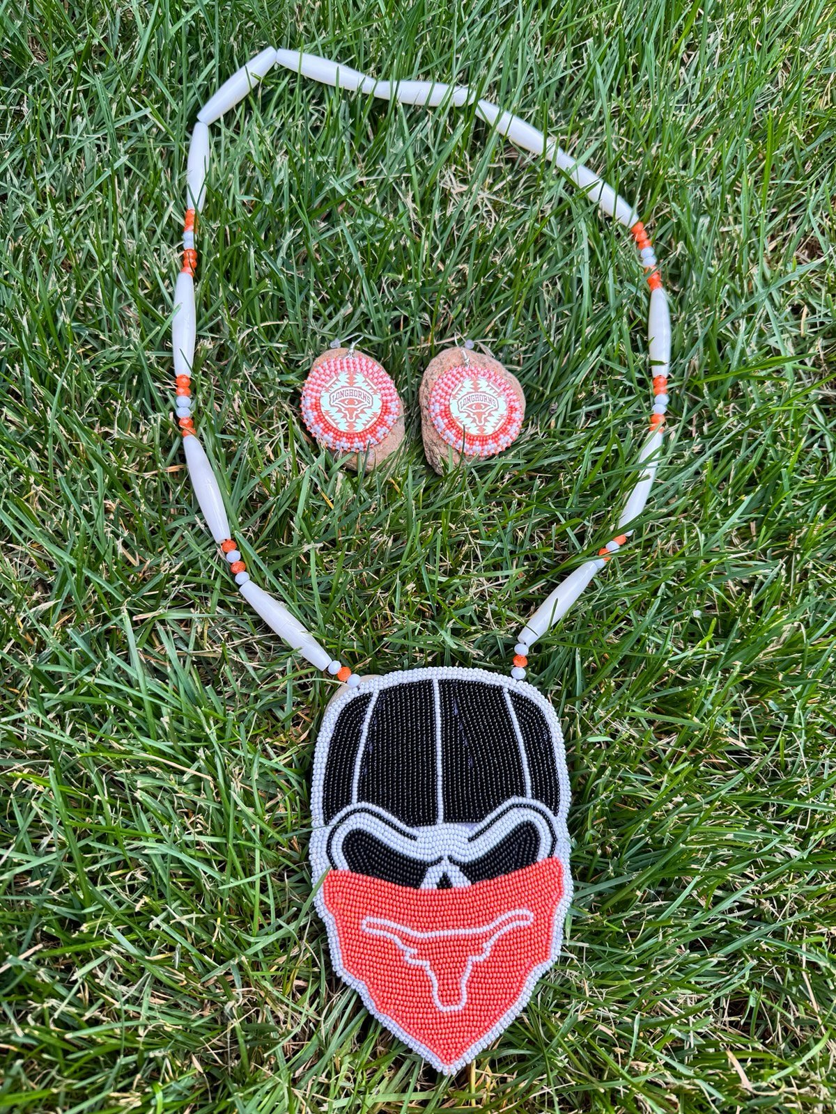 medallion necklace and Earrings