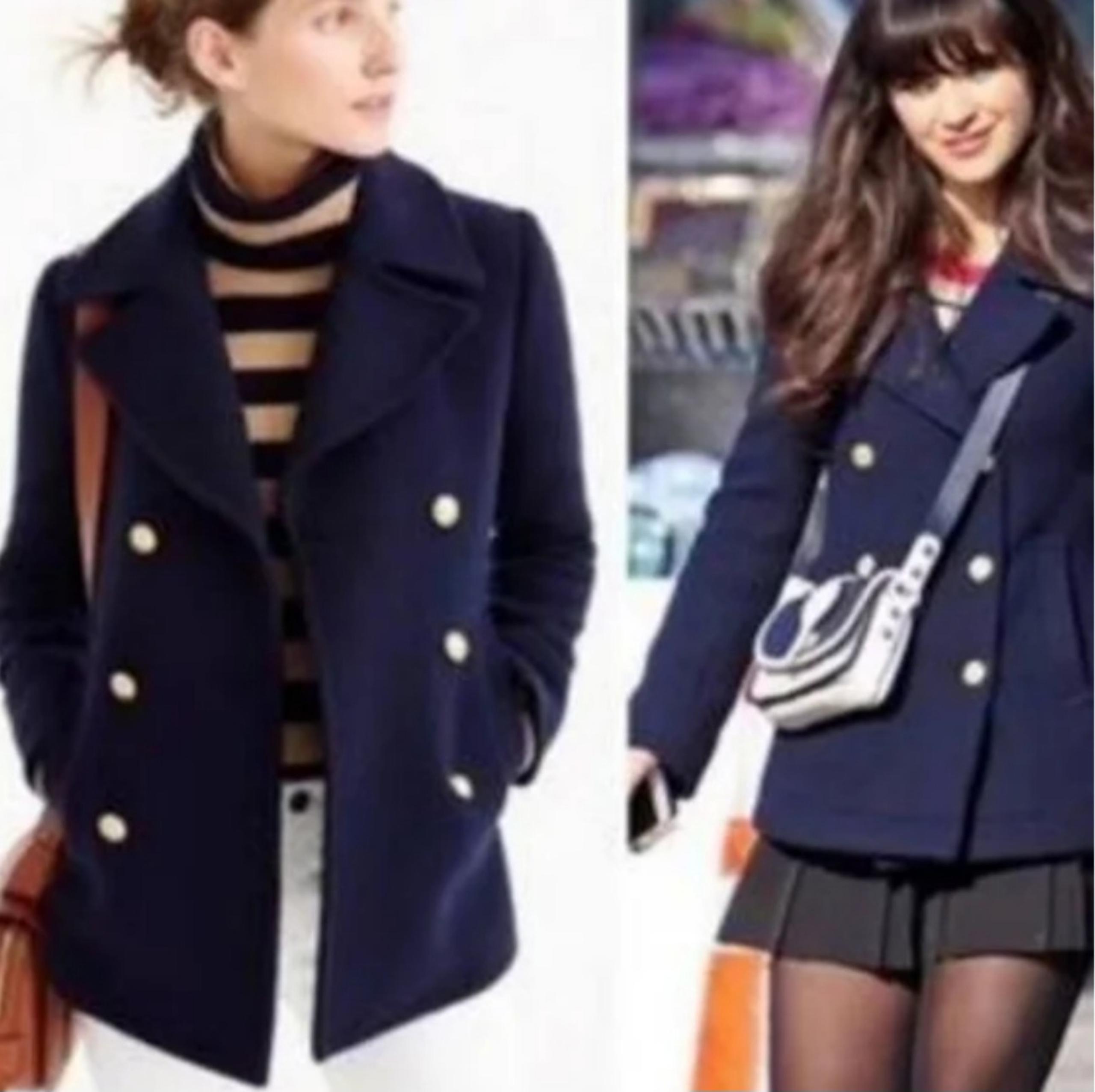EUC! WOOL PEA COAT MICHAEL KORS WOMEN'S JACKET DOUBLE BREASTED CHARCOAL SMALL