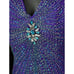 Vintage 90's Sleeveless Halter V-Neck Beaded Purple Evening Gown Silk Dress Sz 4