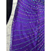 Vintage 90's Sleeveless Halter V-Neck Beaded Purple Evening Gown Silk Dress Sz 4