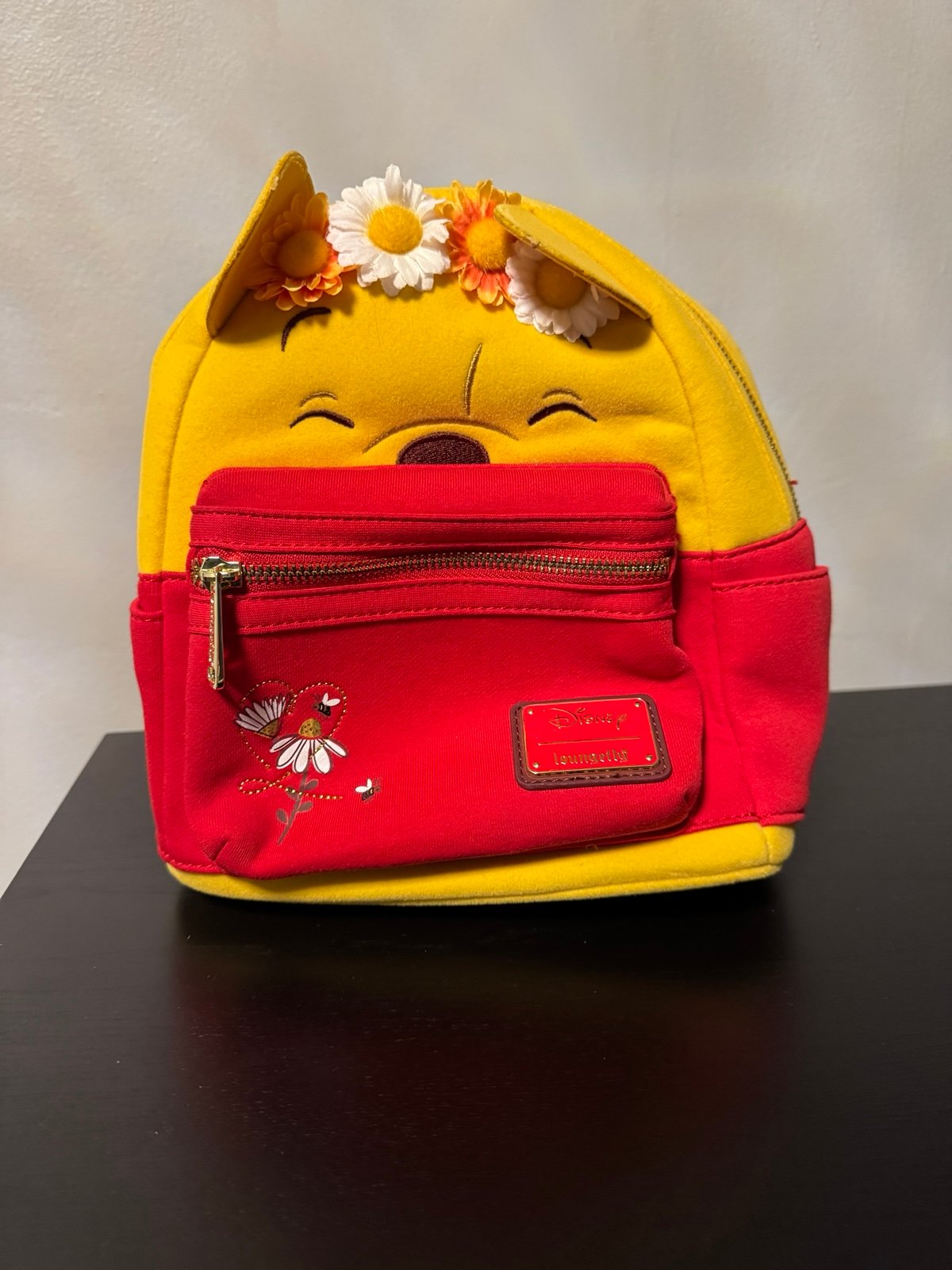 Loungefly Disney Winnie The Pooh Floral Crown Flocked Mini Backpack