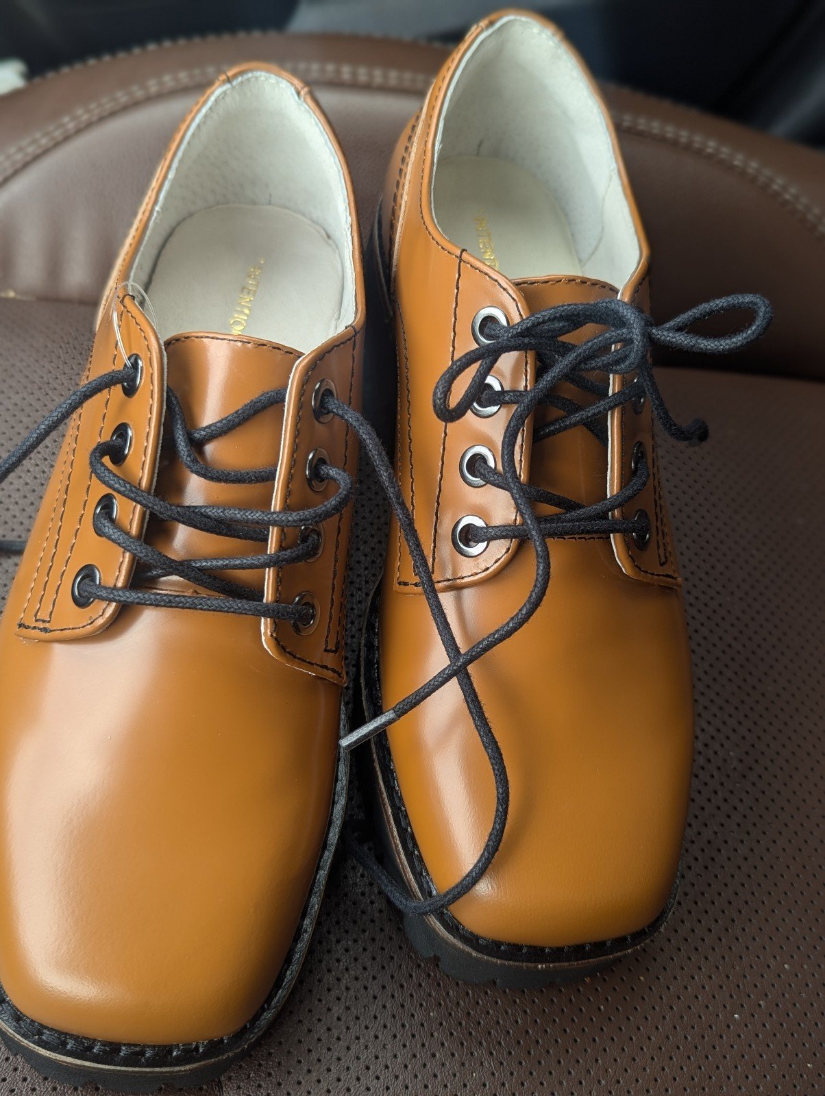 Intentionally blank Free People Queen Street Oxford caramel shoes size 6