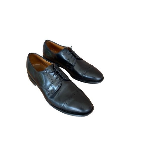 Allen Edmonds Mens Black Lace Up Cap Toe Leather Oxford Dress Shoes Size 11