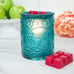 Pioneer Woman Teal Amelia Embossed Glass Scented Wax Warmer Full Size*New*