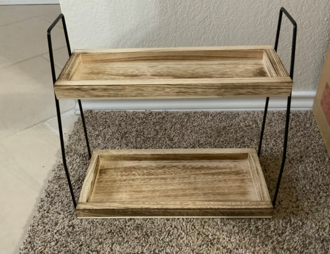 2 Tier Bathroom Counter Organizer, Wood Bathroom Organizer Countertop Bathroom