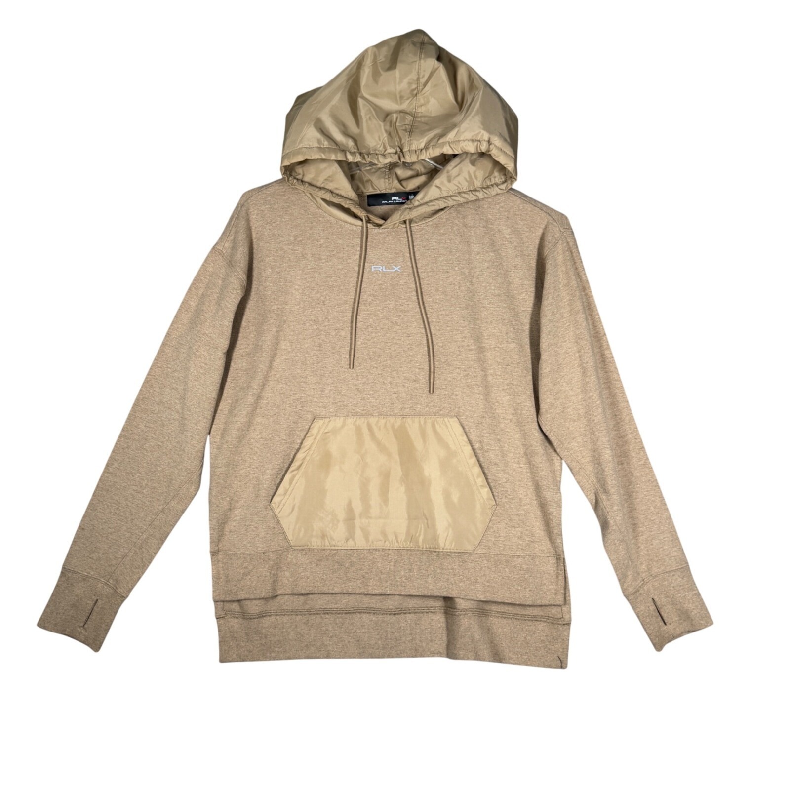 RLX Ralph Lauren Sweatshirt Tan Hoodie Pullover Activewear Golf Womens Size M
