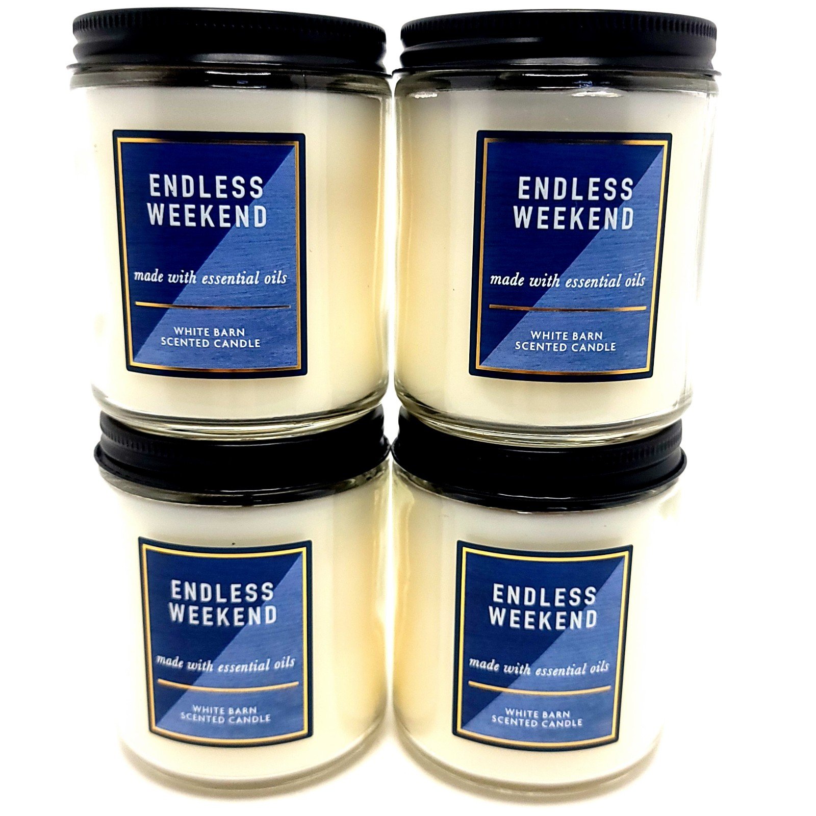 Endless Weekend Single Wick candle 7oz each Bath and Body Works 4 Candles  White