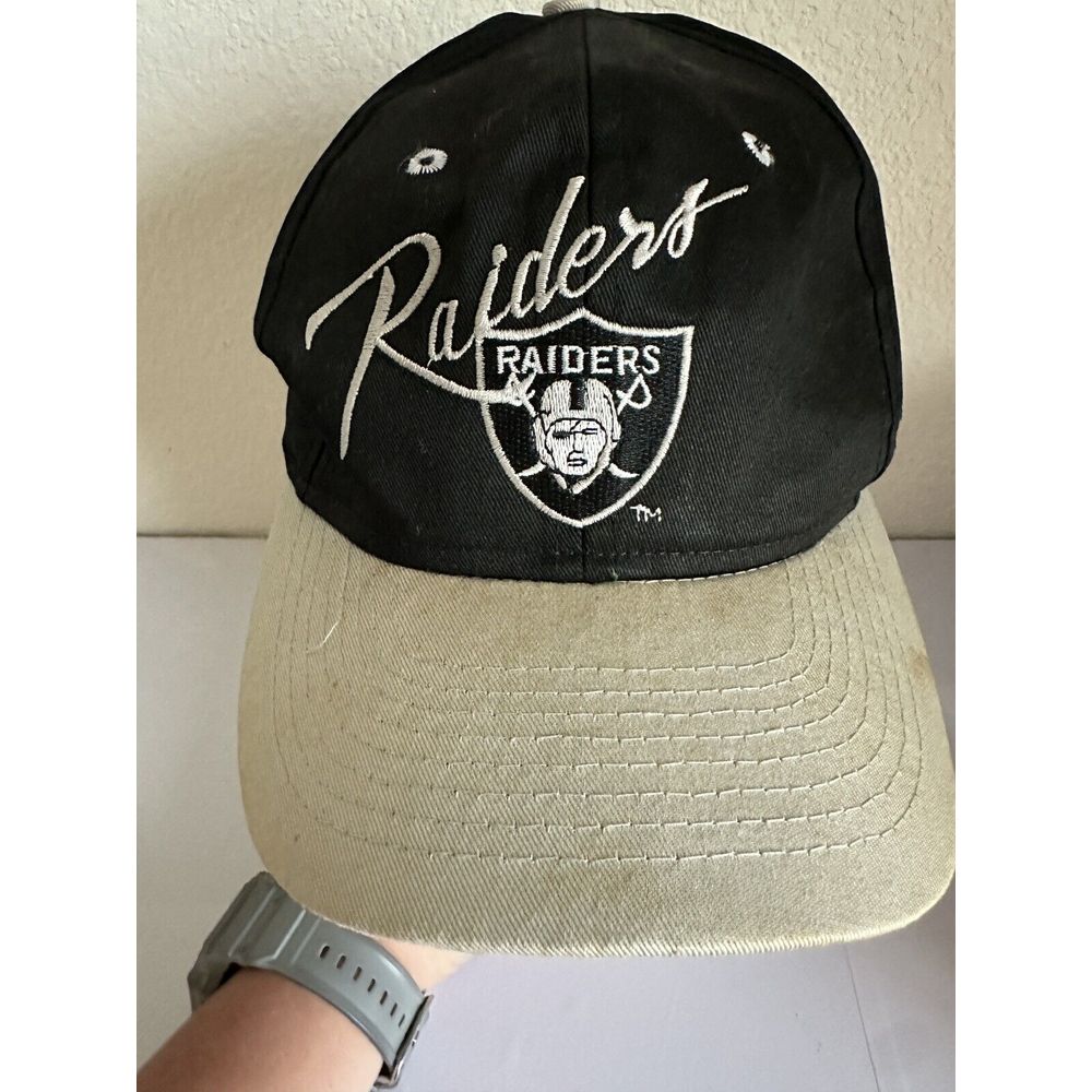 Vintage 90s Los Angeles Raiders Logo Athletic NFL Team SnapBack Hat Cap