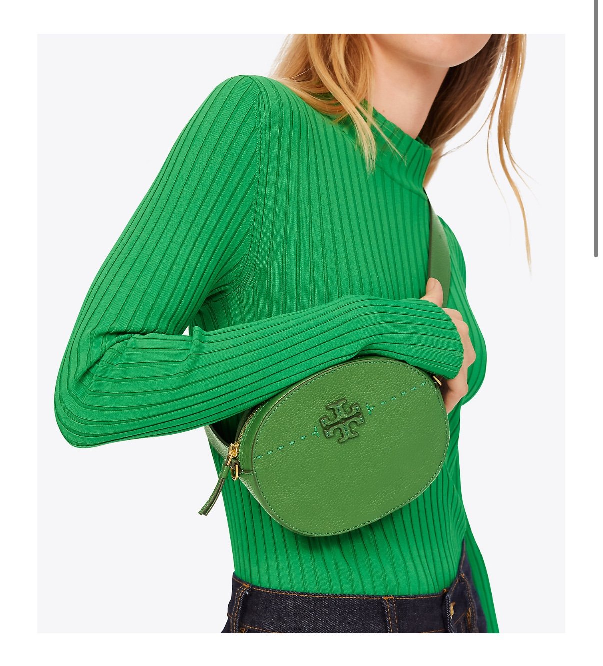 TORY BURCH TORY BURCH McGraw Convertible Round Crossbody ARUGULA