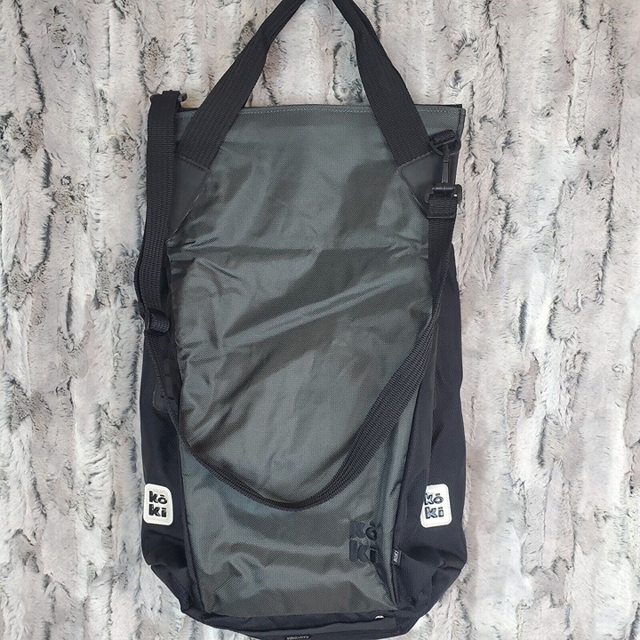 Koki Black Biking Tote With Raincover Pullout - Lined With Recycled Materials